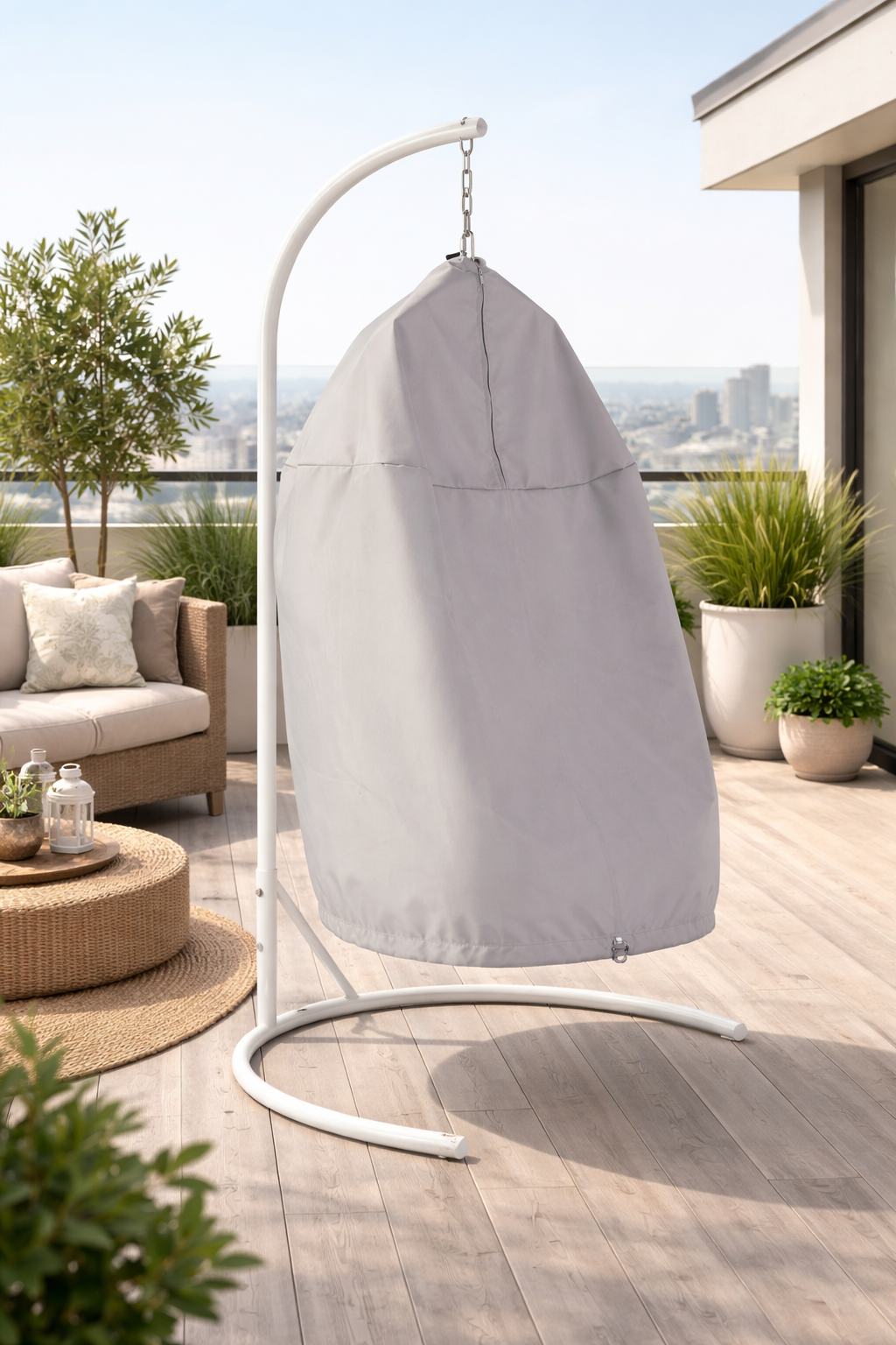 FUNDA PROTECTORA GRIS CLARO SILLA COLGANTE