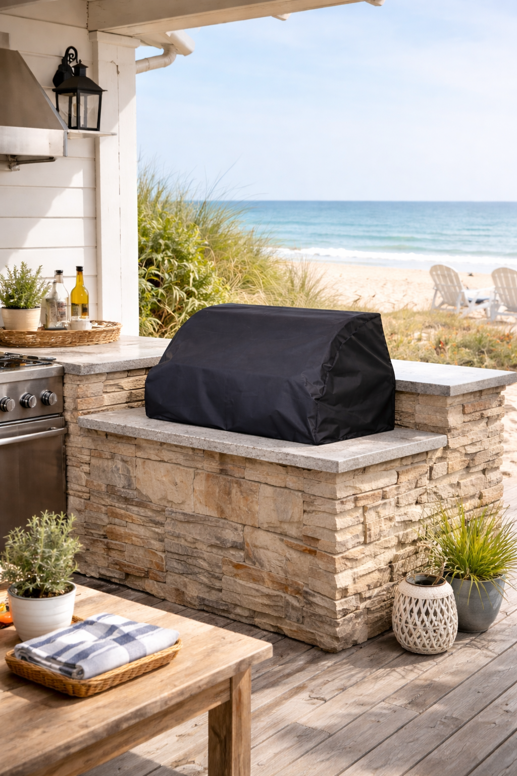 FUNDA PROTECTORA PARRILLA EMPOTRADA MEDIANA NEGRA