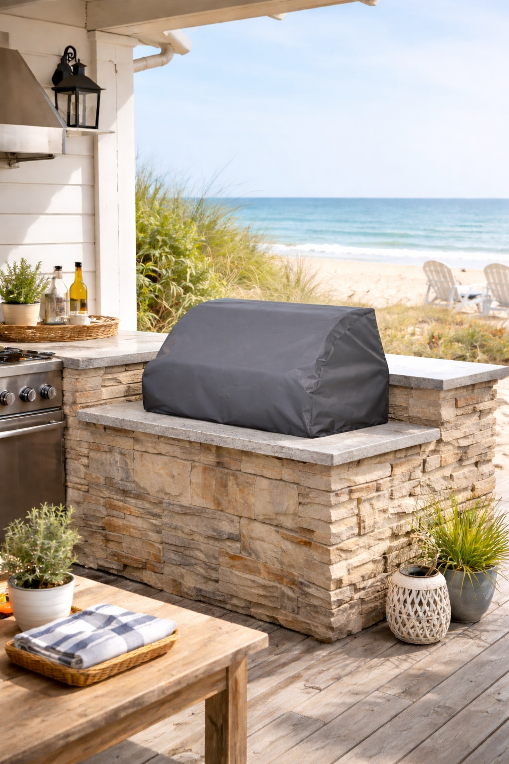 FUNDA PROTECTORA PARRILLA EMPOTRADA MEDIDANA GRIS ACERO